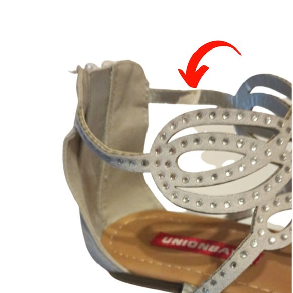 UnionBay Rhinestones Beige Sandals Ladies Size 8 - Picture 5 of 6